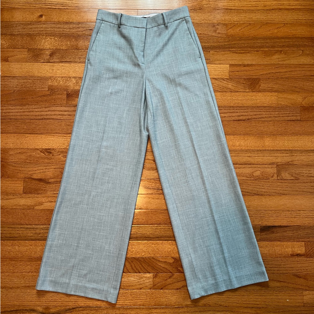 Ann Taylor Wide Leg Light Blue Gray Trousers